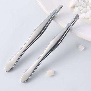 Stainless Steel Eyebrow Tweezers 1 Pc - As Shown In Figure - One Size