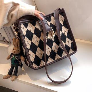 Set: Argyle Crossbody Bag + Bag Charm