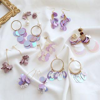 Purple Disc / Hoop / Petal Earring (various Designs)