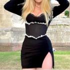 Set: Long-sleeve Lace Trim Mini Sheath Dress + Corset Camisole Top