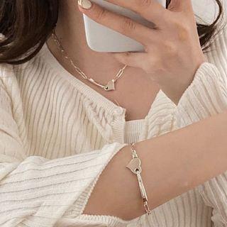 Heart Pendant Sterling Silver Choker / Bracelet
