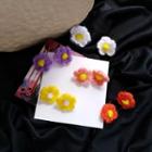 Knit Flower Stud Earring / Clip-on Earring