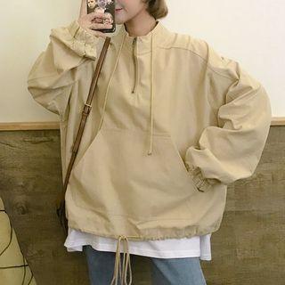 Half-zip Drawstring Windbreaker