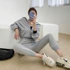 Zip-up Jogger Sweat Jumpsuit