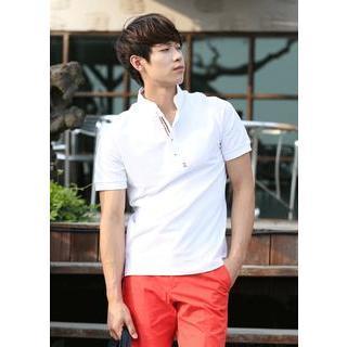 Contrast-trim Dip-back Shirt