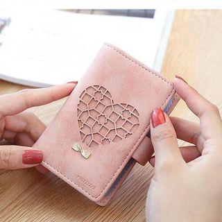 Faux-leather Heart Cutout Wallet