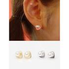 Faux-pearl Heart Stud Earrings