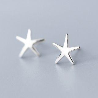 925 Sterling Silver Starfish Earring 1 Pair - 925silver - Earring - Silver - One Size