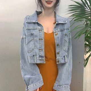 Denim Jacket / Strappy Midi A-line Dress