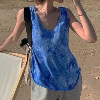 Tie Dye Tank Top Blue - One Size