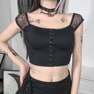 Cap-sleeve Off-shoulder Lace Top