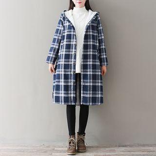 Check Fleece-lined Coat