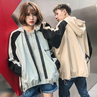 Couple Matching Printed Half-zip Hoodie