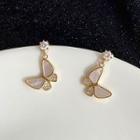 Butterfly Ear Stud 1 Pair - Light Silver & Gold - One Size