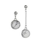Non-matching Marble Round Drop Earrings