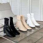 Square-toe Low-heel Boots