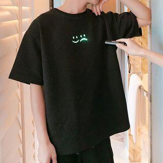Short Sleeve Embossed Oversized T-shirt