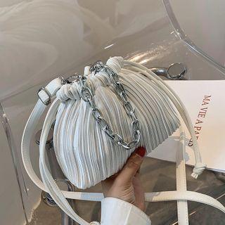 Ribbed Drawstring Bucket Bag