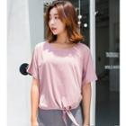 Short-sleeve Front-knot Sports T-shirt
