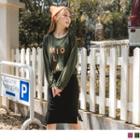 Drop Shoulder Letter Print Long Sleeve T-shirt