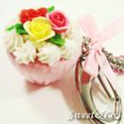 Pink Xl Rose Cupcake Handbag Charm