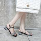 Plaid Block-heel Sandals