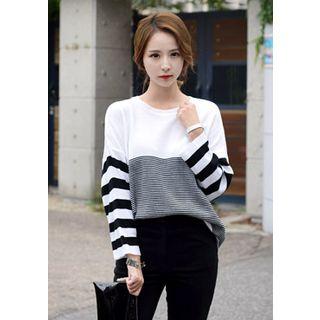 Two-tone Striped Sweater
