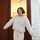 Drop-shoulder Textured Top With Crossbody Bag