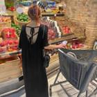 Tie-back Ribbed Maxi Dress