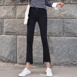 Slim-fit Plain Boot-cut Jeans