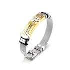 Fashion And Elegant Golden Cross Mesh Belt 316l Stainless Steel Bracelet Silver - One Size