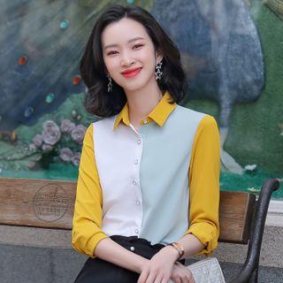Color Panel Shirt / Dress Pants / Set