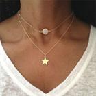 Star Layered Choker Necklace 01 - 6890 - As Shown In Figure - One Size