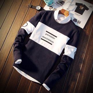 Lettering Color-block T-shirt