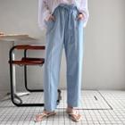 Colored Seam-trim Baggy Pants