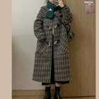 Plaid Toggle Coat Gray - One Size