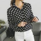 Dip-back Dotted Blouse