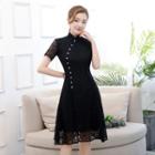 Short-sleeve A-line Qipao Dress