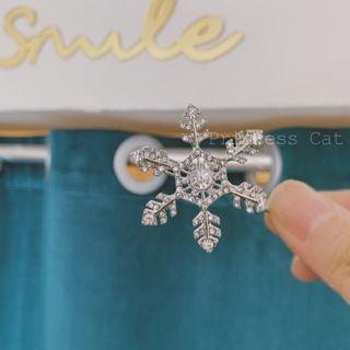 Rhinestone Snowflake Hair Clip As Shown In Figure - One Size