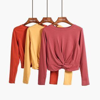 Knot-front Cropped T-shirt