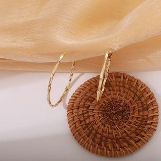 Spiral Pattern Large Circle Earring Golden - One Size