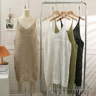 Lightweight Eyelet Sleeveless Midi Dress