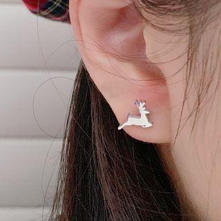 Deer Stainless Steel Earring 1 Pair - Silver - One Size
