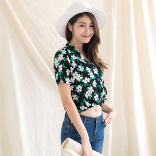 Short-sleeve Floral Print Shirt