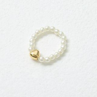 Heart Pearl Ring Ivory - One Size