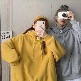 Embroidered Fleece-lined Oversize Hoodie