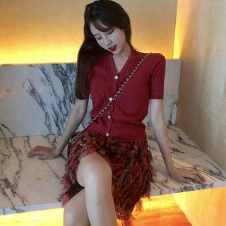 Short-sleeve Knit Top / Mini Skirt