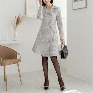 Double-breasted Tweed Coatdress