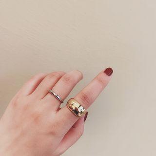 Set Of 2: Metal Ring Set Of 2 - Gold & Silver - One Size