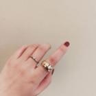 Set Of 2: Metal Ring Set Of 2 - Gold & Silver - One Size